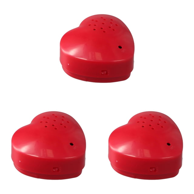 YWIYIUD 3PCS Red HeartShaped Box for Plush Toy 30 Seconds Festival Voice Recorder Push Button Recordable Device Sound Module for Gifts Recording Voice Message