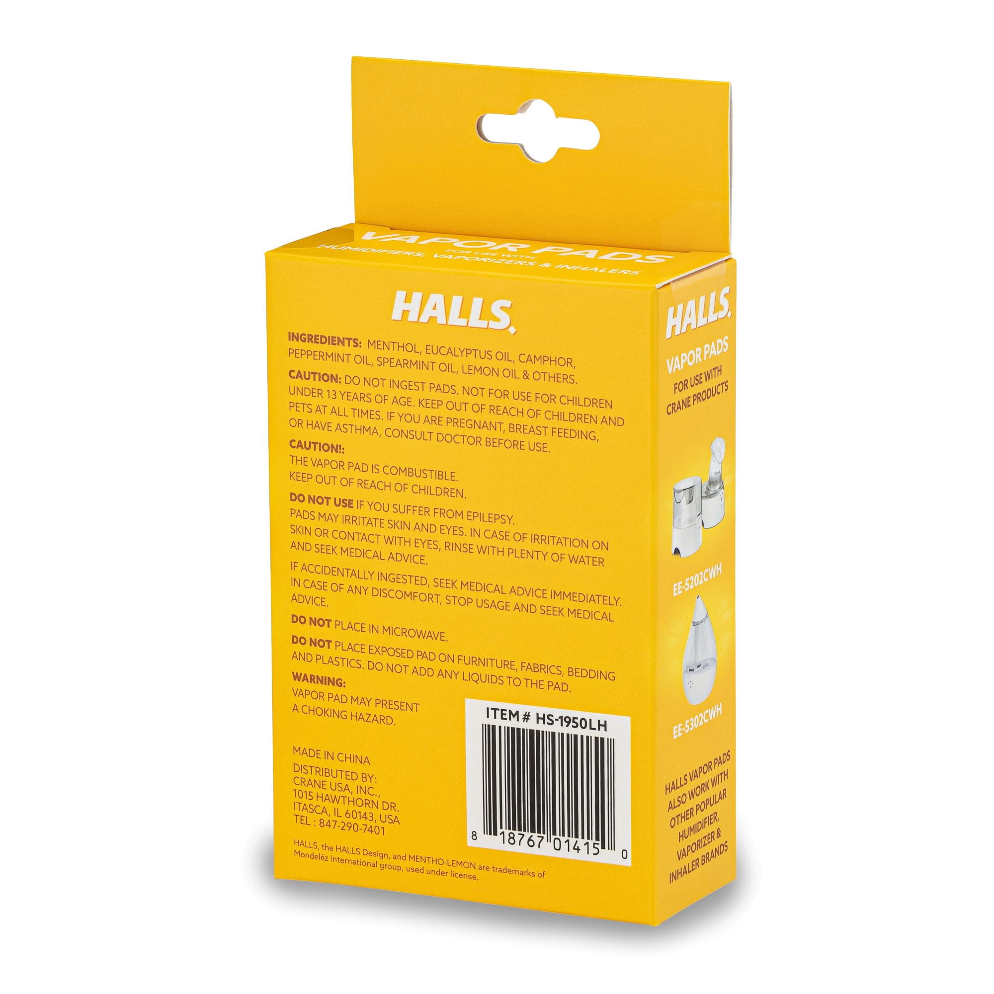 (4 pack) HALLS® Mentho-Lemon Scented Vapor Pads