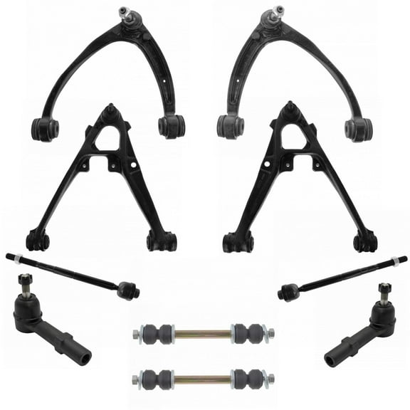 TRQ 10pc Steering Suspension Kit Control Arms Tie Rods Sway Bar End Links PSA69988