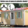 thumbnail image 4 of czcpp-4pcs Tool Hooks for Suncast Shed, Single-Head J Hook and Double-Head Hook Set Premium Storage Sheds Tool Hangers Organization Accessories for Hanging Shovels Rakes Scissors Tools (Black), 4 of 4