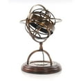 thumbnail image 4 of 7" x 7" x 11" Brass Armillary With Compass On Wood Base, 4 of 4