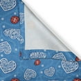 thumbnail image 5 of Ambesonne Cartoon Grommet Curtain, Ladybugs Hearts Clouds, 50" x 72", Blue Red, 5 of 6