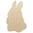 thumbnail image 1 of Cute Bunny Rabbit with Valentine's Day Heart Wood Shape Unfinished Piece Cutout Craft DIY Projects - 4.70 Inch Size - 1/8 Inch Thick, 1 of 7
