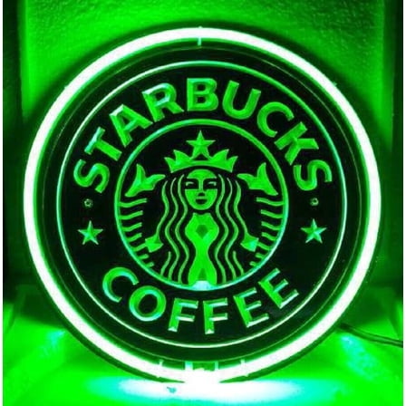 Queen Sense 12"x12" Custom Starbuck Coffee Shop Neon Sign Acrylic 3D Carved Man Cave Wall Decor Handmade Artwork Beer Pub Bar Party Gift Neon Light W114SCL3D