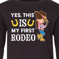 thumbnail image 4 of Inktastic Yes, this IS my First Rodeo- cowgirl in hat and boots Long Sleeve Youth T-Shirt, 4 of 5