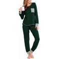 thumbnail image 1 of SWOMOG Ensemble de Pyjama pour Femmes, Haut à Manches Longues avec Pantalon, 2 Pcs, Vêtement de Nuit, Ensemble de Pyjama en Modal Doux, 1 of 6
