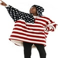 thumbnail image 2 of THE COMFY Original Quarter Zip | Oversized Microfiber & Sherpa Wearable Blanket with Zipper  Seen On Shark Tank  One Size Fits All (Stars and Stripes), 2 of 8