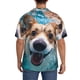 thumbnail image 3 of Balery Sea Swimming Corgi Camisa Casual de Manga Corta con Botones para Hombre, Texturizada, Estilo Cubano, para Playa, Verano-XX-Large, 3 of 5
