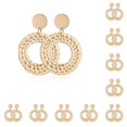 thumbnail image 2 of Minnieouse Pendientes de tuerca circulares exquisitas joyas de moda para mujeres y niñas, color blanco Type1 NO1, 2 of 6