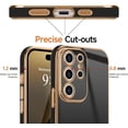 thumbnail image 5 of ZUKKASHAN Case for Samsung Galaxy S25 Ultra 5G Cover,Electroplating Soft Silicone TPU Cover,Flexible Silicone Protective Phone Case with Golden Edging Shockproof Bumper Cover, 5 of 5