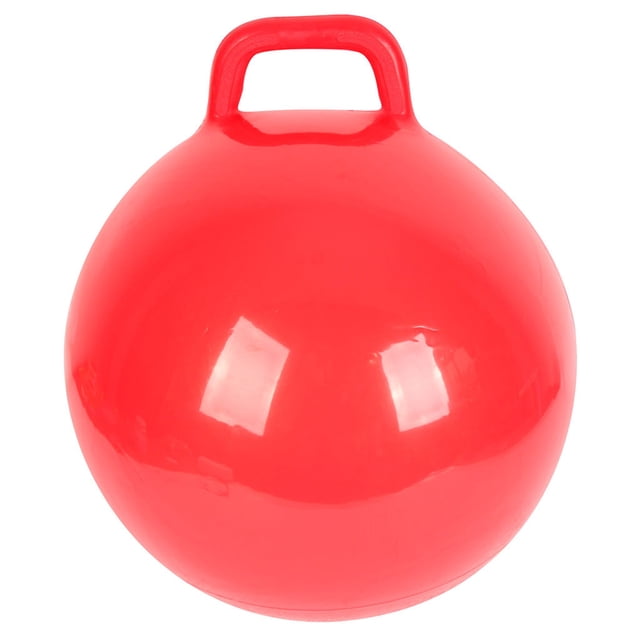 Balle Gonflable Rebondissante de Couleur Unie, Balle Sautante avec Poignée pour Adultes, Exercice, Rouge