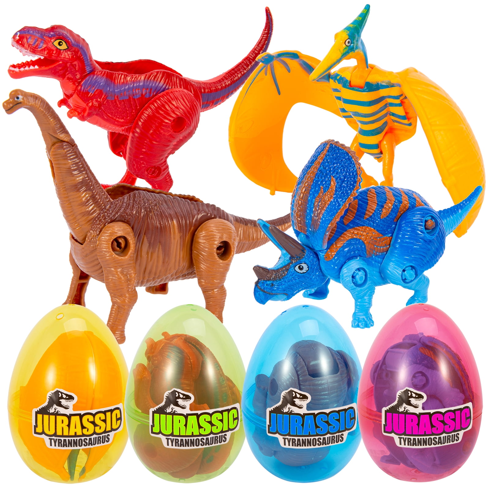 DSstyles 4Pack Different Hatching Eggs Dinosaur Toys, Magic Eggs for Dinosaur Dinosaur Toys