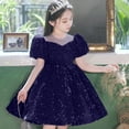 thumbnail image 2 of Fsqjgq Baby Girl Clothes Junior Dresses for Teen Girls Summer Girls Long Sleeve Dress Blue Toddler Kids Girls Cute Sequin Glitter Party Carnival Gown Princess Formal Dress 160, 2 of 5
