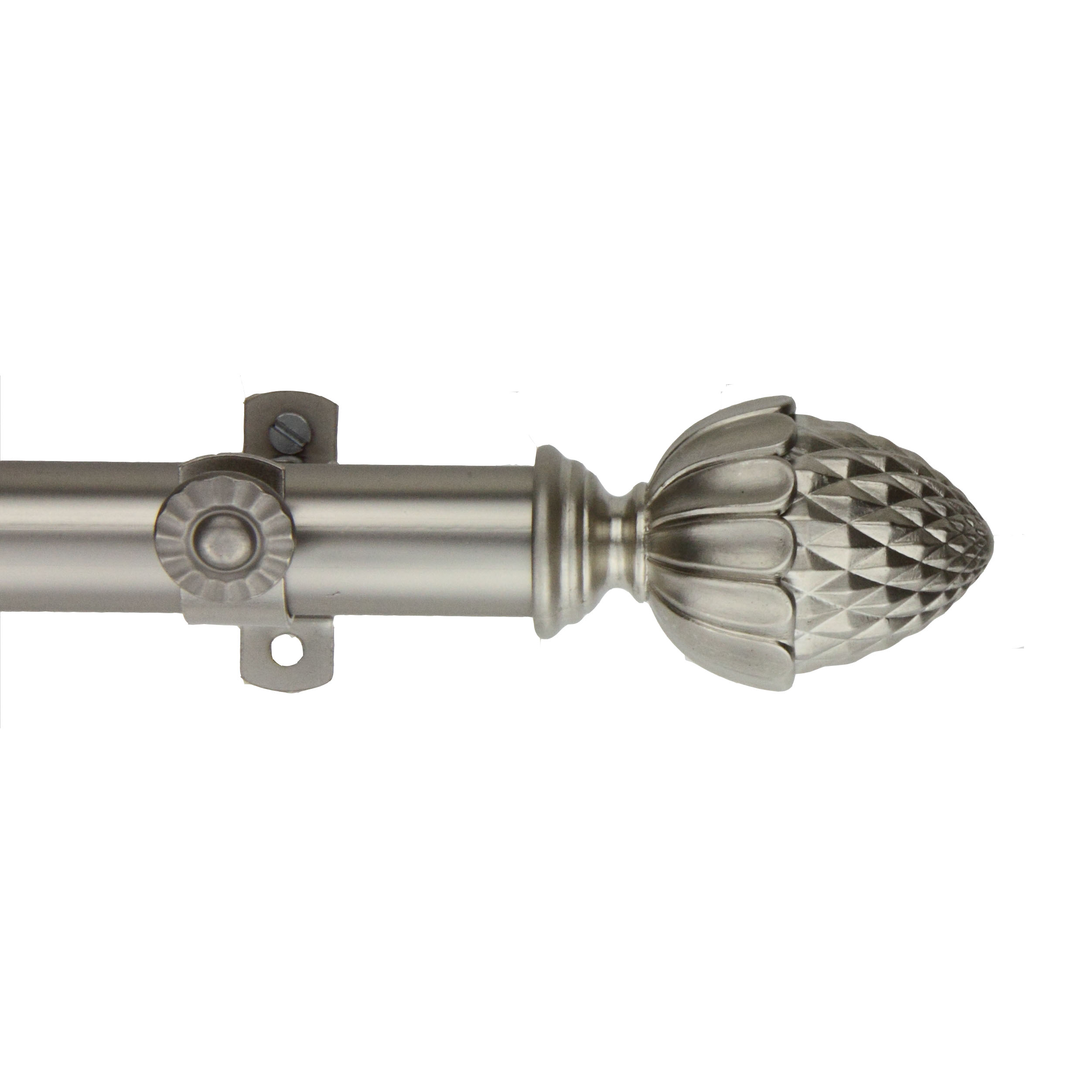 13/16" Dia Adjustable 28-48 inch Curtain Rod with Dagan Finials - Satin Nickel,(4867-285)