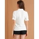 thumbnail image 5 of Blusa de trabajo Allegra K con cuello redondo y mangas cortas con volantes blanco XL, 5 of 6