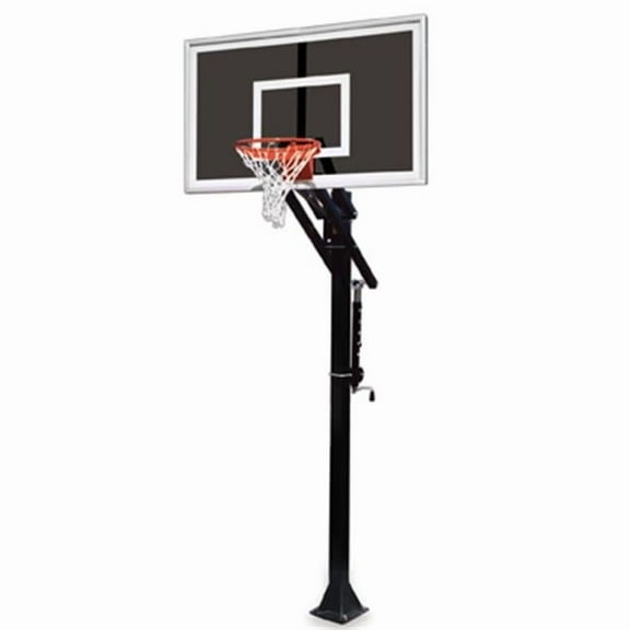 Jam Eclipse-BP Steel-Smoked Glass In Ground Adjustable Basketball System, Kelly Green