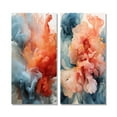 thumbnail image 2 of Designart "Blue Orange Ink Abstraction Liquid Forms I" Abstract Liquid Ink Wall Art Set Of 2 - Modern Red Wall Decor Set Of 2, 2 of 6