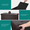 thumbnail image 4 of Banc Ottoman de Rangement Pliant de 30 Pouces, Coffre de Rangement en Similicuir, Tabouret Repose-Pieds Ottoman, Banc de Bout de Lit, Charge Maximale de 440 lb (Brun, 30 Pouces L x 15 Pouces L x 15 Pouces H), 4 of 7