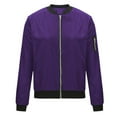 thumbnail image 3 of Duoif Womens Jacket, Ladies Long Sleeved Thin Pocket Coat Jacket Baseball Jackets for Women Purple S, 3 of 7