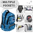 thumbnail image 7 of HUIACONG Blue Shark Print School Backpack for Kids Age 5-16, Water Resistant Bookbag with Adjustable Cushioned Straps, Multi Pockets Lightweight Sturdy Daypack for School Travel, 7 of 7