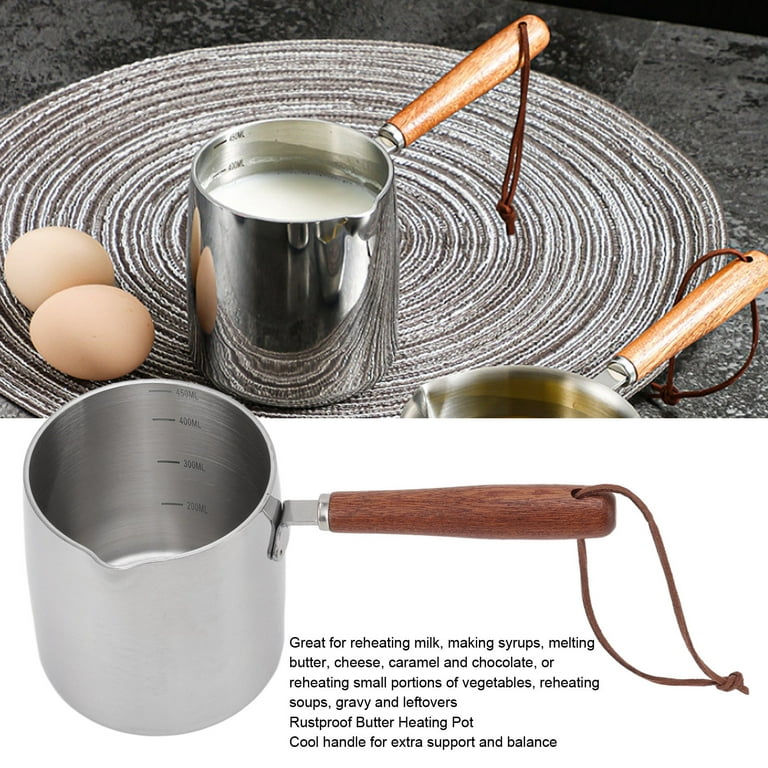 Milk Warmer Pot Turkish Coffee Pot 18/10 Tri-Ply Stainless Steel Butter  Warmer w