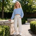 thumbnail image 5 of XINXIAOO Girls Off the Shoulder Sweatshirt Asymmetrical Long Sleeve Cute Crop Top Sweatshirt Pullover Spring Fall Girls Clothes 7-8 Years, 5 of 6