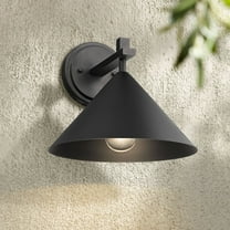 John Timberland Apex 9 3/4" High Modern Outdoor Wall Light Fixture Mount Porch House Dark Sky Textured Black Finish Metal