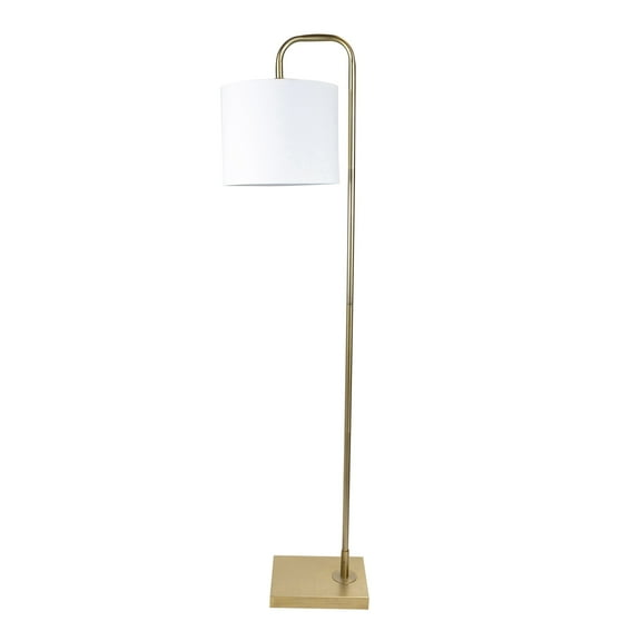 LumiSource Abel Contemporary Floor Lamp, 62"H, Off-White Shade/Gold Base