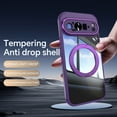thumbnail image 3 of ELEHOLD Case for Google Pixel 9 / 9 Pro, Shockproof Anti-Scratch Full Camera Protector Case with 360° Ring Holder Stand,Darkpurple, 3 of 9