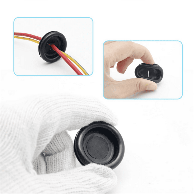 AIMUNOK Rubber Grommet Kit 215 Pieces - 9 Sizes Firewall Rubber Hole Plugs For Wiring,Home Improvement Cord Pipe Wire Organization (3/16", 7/32", 1