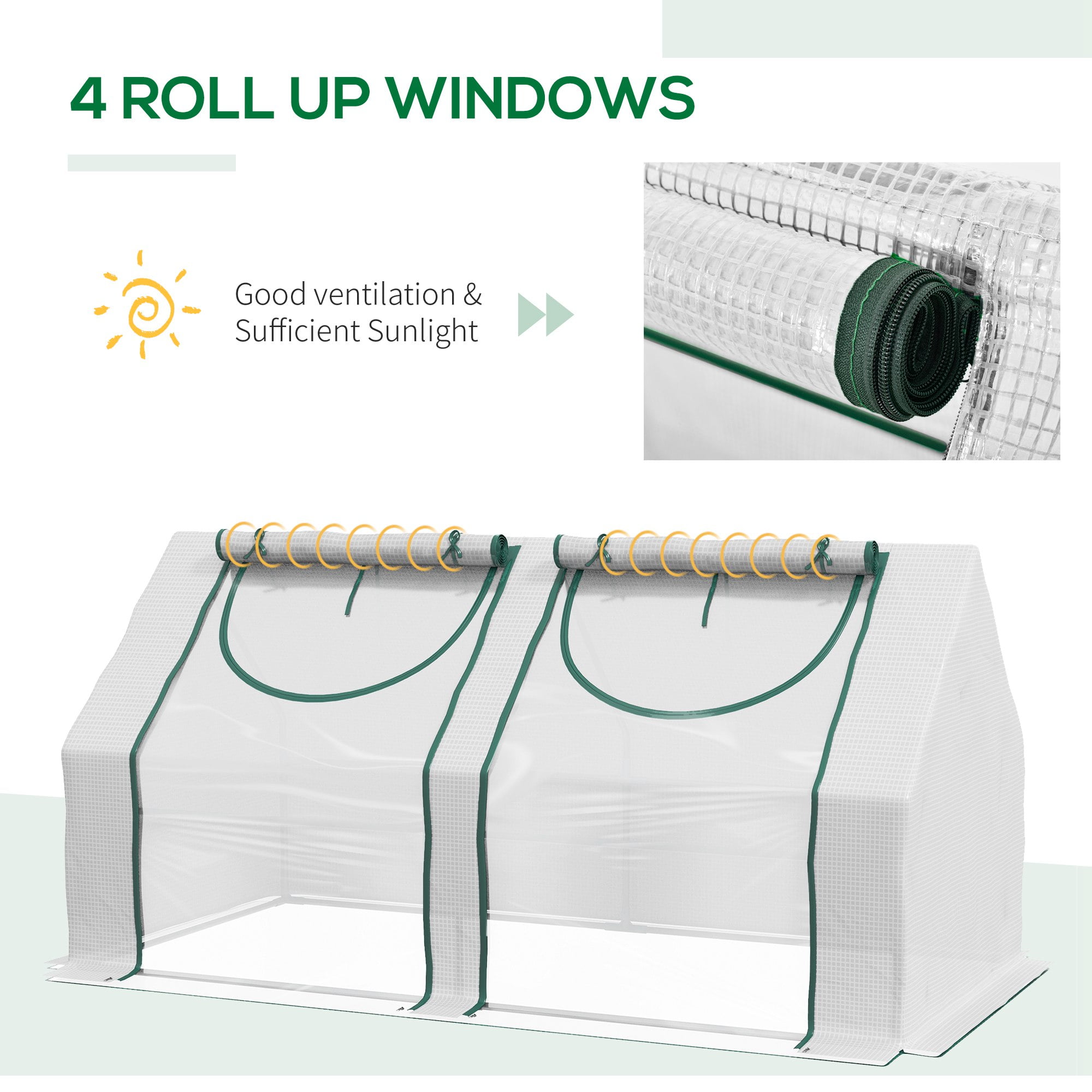 Outsunny 6' x 3' x 3' Portable Greenhouse with Two PE/PVC Covers, Clear