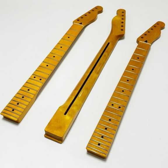 Amuic Tele Guitar Neck 22 Frets, 25.5'' Canada Maple Modern C Shape Telecaster  Guitar Neck with Radius Size 9.5 inch Fretboard & Medium Jumbo Frets