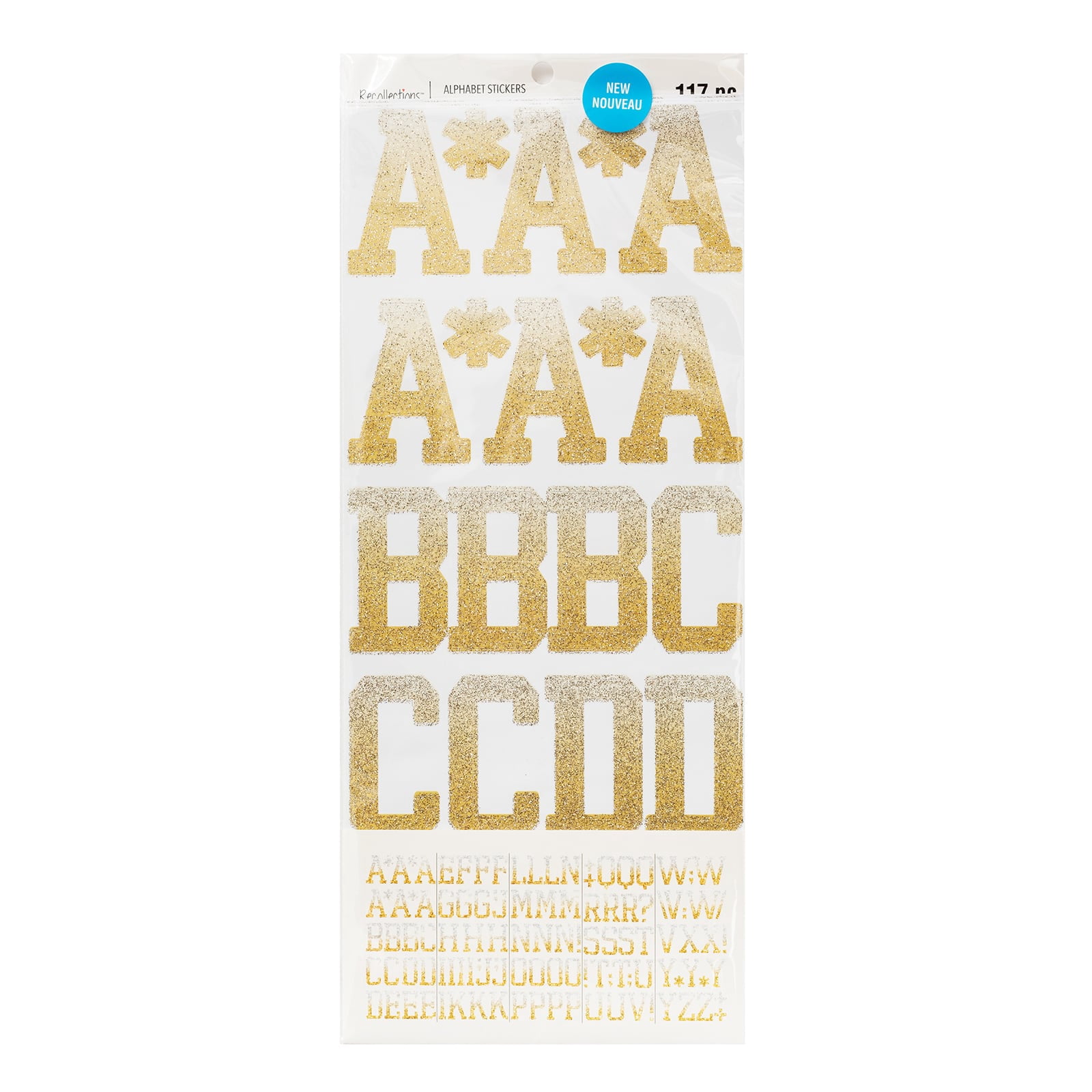 Recollections Gold & White Glitter Ombre Alphabet Stickers