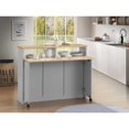thumbnail image 2 of Benzara Wooden Kitchen Cart with Nine Open Compartments and Drop Down Leaf, Brown and Gray, 2 of 2