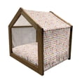 thumbnail image 2 of Tea Party Pet House, Sweets Candies Cookies Fruit and Other Things Cheerful Composition, Outdoor & Indoor Portable Dog Kennel with Pillow and Cover, 5 Sizes, Multicolor, by Ambesonne, 2 of 5