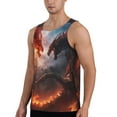 thumbnail image 2 of Logiee Fire Sky Dragon Print Men's Workout Tank Top,Quick Dry Workout Tank Top,Gym Muscle Tee,Fitness Bodybuilding Sleeveless T Shirt-Large, 2 of 7
