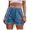 Blue, variant on biudgviw Denim Shorts for Women Elastic High Waisted Trendy Drawstring Jeans Casual Hot Summer Shorts with Pockets