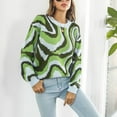 thumbnail image 4 of Lightweight Sweaters for Women Loose Autumn And Winter Long-sleeved Casual European And American Knitted Sweater Top Women Color Block Sweater for Women Women Cardigans Sweater Hoodies Clearance Sale, 4 of 6