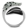 thumbnail image 4 of Silver Black Leafs Womens Ring Anillo Para Mujer Stainless Steel Ring, 4 of 4