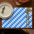 thumbnail image 4 of Blue White Checkerboard Checkered Pattern Summer Placemats Table Placemats Set Of 6-Linen Kitchen Washable Placemats Table Mats 11.8"x17.7" Non-Slip Heat Resistant, 4 of 5