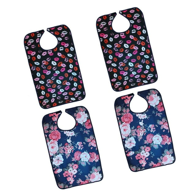 Ropa 4pcs para Baberos Adultos Mayores, Recolector de Reutilizable Anti Aceite Anti