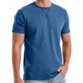 thumbnail image 4 of Ceisia Men's Solid Summer Fashion Casual Crewneck Short Sleeve T-Shirt Front Cross Stitch Detail Soft Breathable Lightweight Everyday Top Gifts for Father Multicolor 4X, 4 of 7