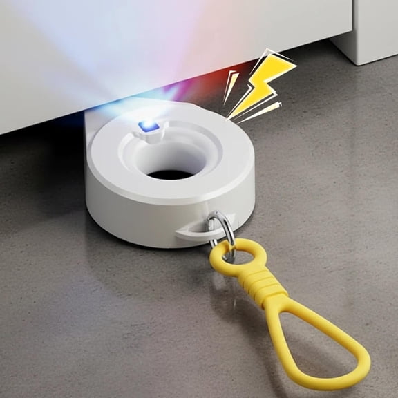 Portable Door Lock with Alarm, 70dB Anti-Theft Security Door Stopper for Travel, 2-in-1 No Drill Door Wedge for Hotel Apartment Home Office
