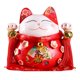 thumbnail image 1 of Hucha de la suerte con forma de gato (1 unidad), estatua decorativa, bonita, Feng Shui, cerámica, estilo japonés/chino Rojo 8.5 pulgadas, 1 of 8