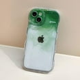 thumbnail image 3 of Compatible with iPhone Case,Gradient Color Curly Wave Frame Camera Lens Protection Clear Soft Shockproof Cover Phone Case (Green,iPhone 12), 3 of 6