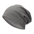 thumbnail image 2 of Naierhg Beanie Beanie Hat Knitted Baggy Slouchy Thickened Stretchy Keep Warm Solid Color Autumn Winter Women Men Couple Skull Cap for SkiLight Grey, 2 of 8