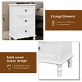 thumbnail image 5 of Vertical 3-Drawer Side Table with Storage, Narrow Desk for Living Room, Bedroom, Office & Entryway, Space-Saving Design, 15.7"D x 11.8"W x 26"H, Antique White, 5 of 7