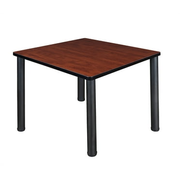 Belen Kox Kee 36" Square Breakroom Table- Cherry/ Black