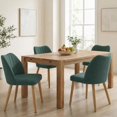 thumbnail image 3 of TacleeKii Wooden Dining Chairs Set of 2, Dining Room Chairs for Kitchen/Living Room/Restaurant, Dark Green, 3 of 7