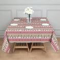 thumbnail image 3 of White Christmas Folk Pattern Square Tablecloth,Waterproof Square Table Cover,Wipeable Spillproof Washable Table Cover for Home Kitchen Party Decor 42"X42"(107x107cm), 3 of 6